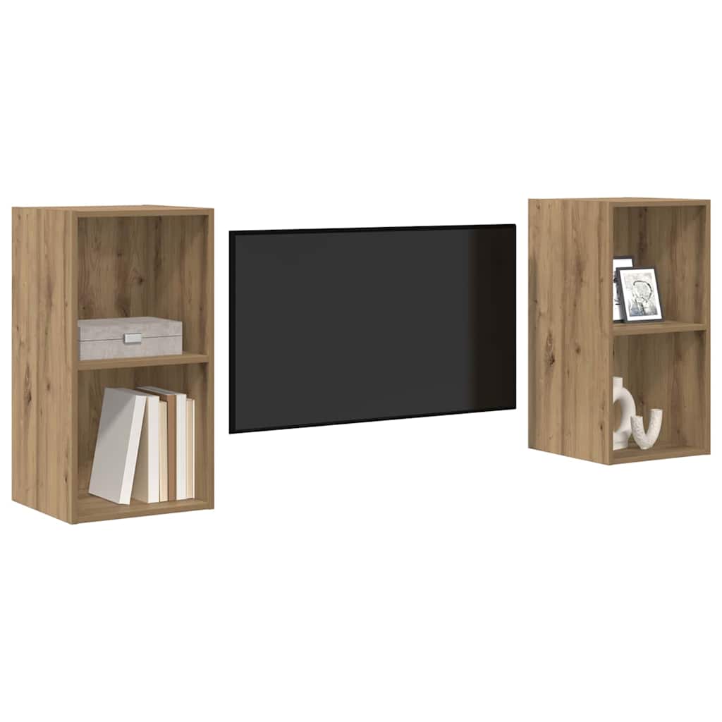 vidaXL Zestaw szafek RTV 2 pcs Dąb rzemieślniczy 37 x 37 x 72 cm