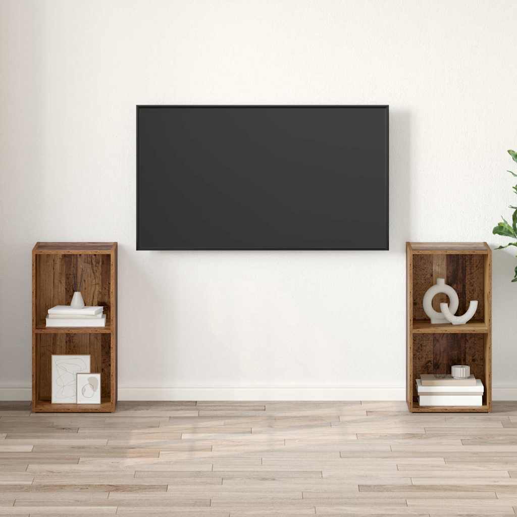 vidaXL Zestaw szafek RTV 2 pcs Stare drewno 72 x 35 x 36,5 cm