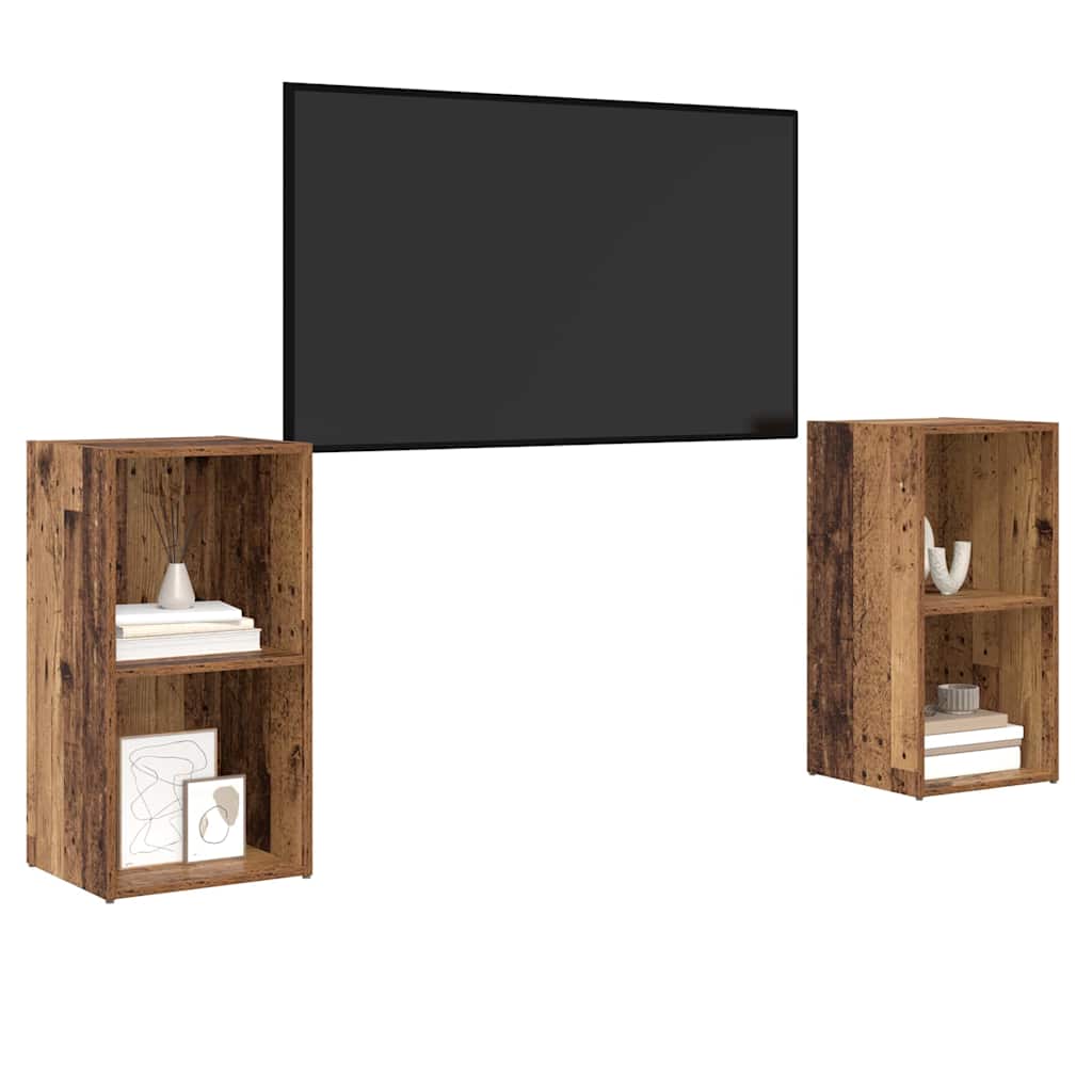 vidaXL Zestaw szafek RTV 2 pcs Stare drewno 72 x 35 x 36,5 cm