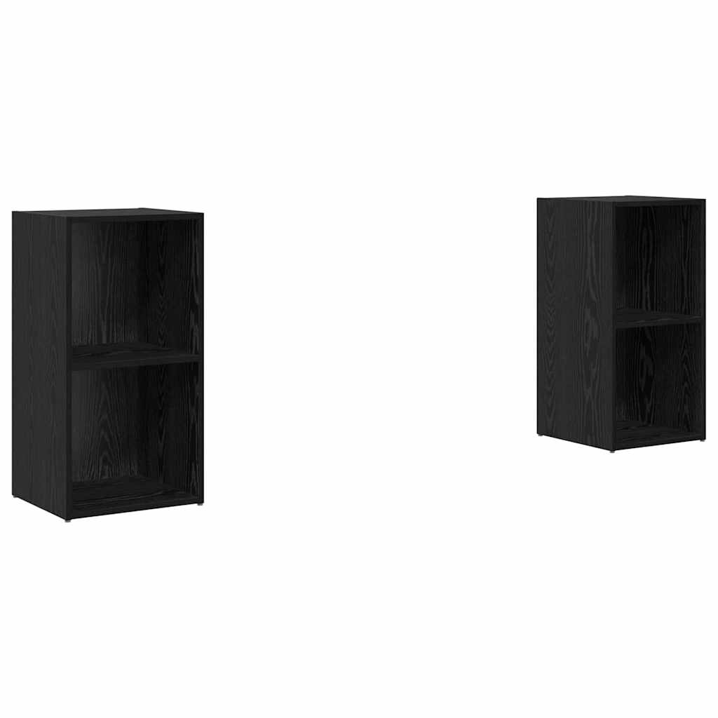 vidaXL Zestaw szafek RTV 2 pcs Czarny Dąb 72 x 35 x 36,5 cm