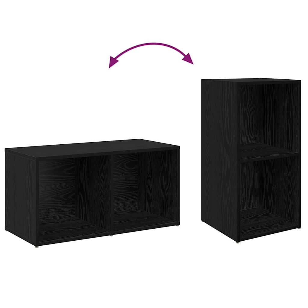 vidaXL Zestaw szafek RTV 2 pcs Czarny Dąb 72 x 35 x 36,5 cm