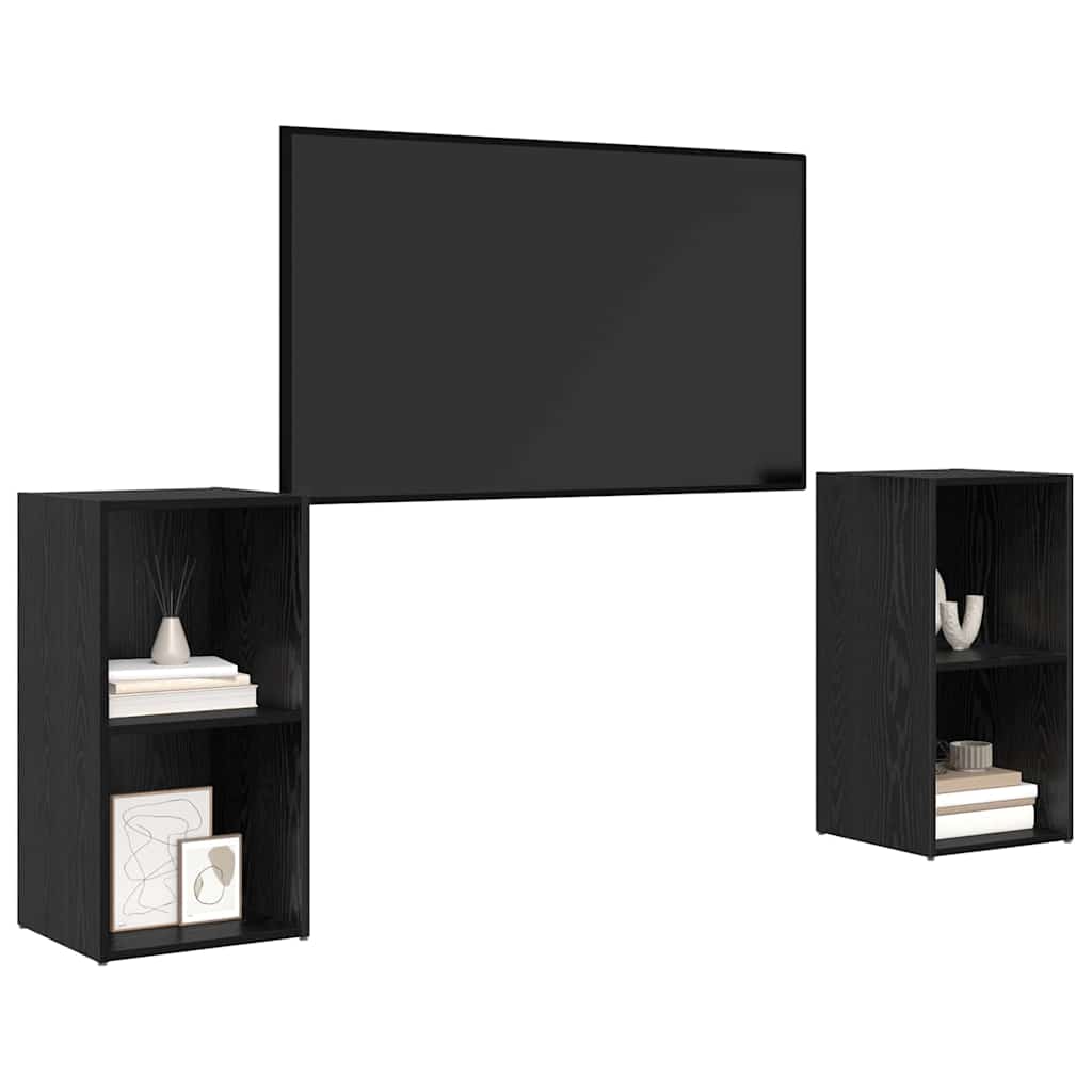 vidaXL Zestaw szafek RTV 2 pcs Czarny Dąb 72 x 35 x 36,5 cm