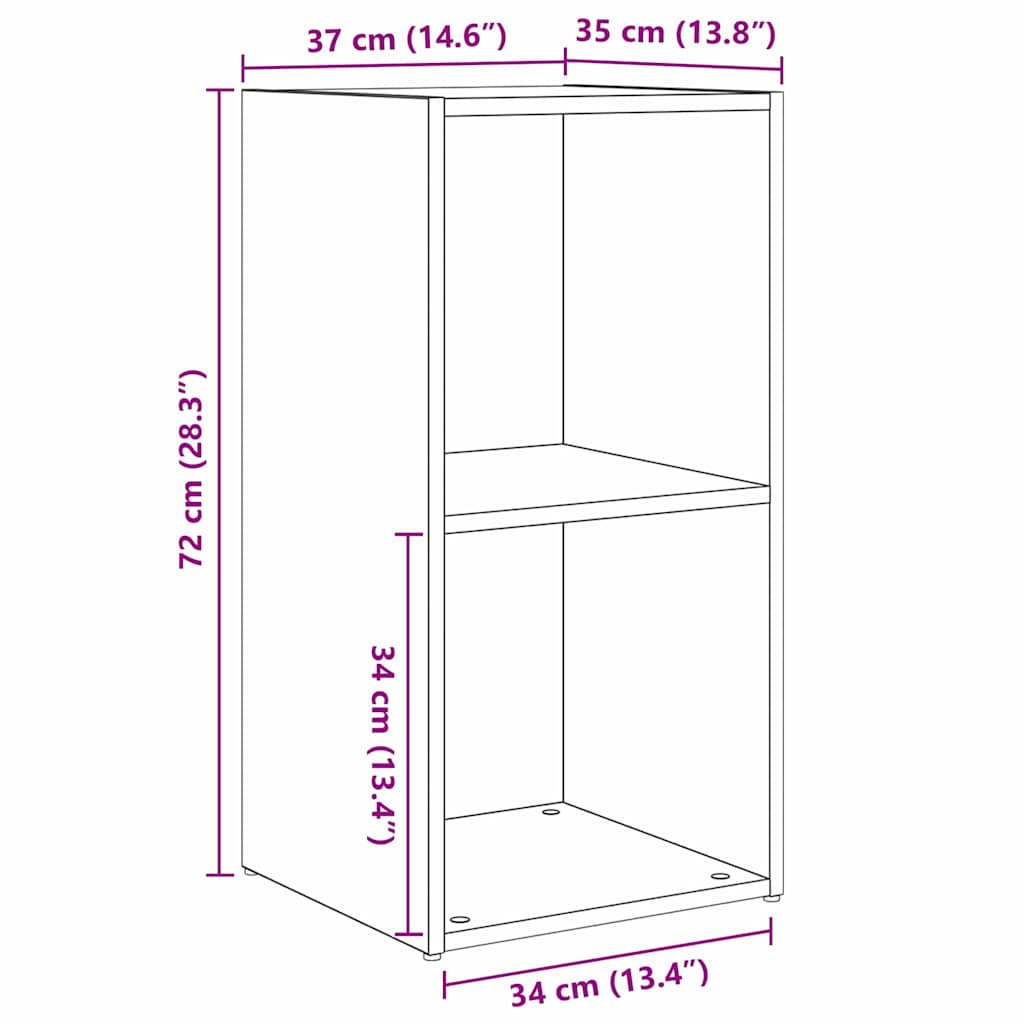 vidaXL Zestaw szafek RTV 2 pcs Czarny Dąb 72 x 35 x 36,5 cm