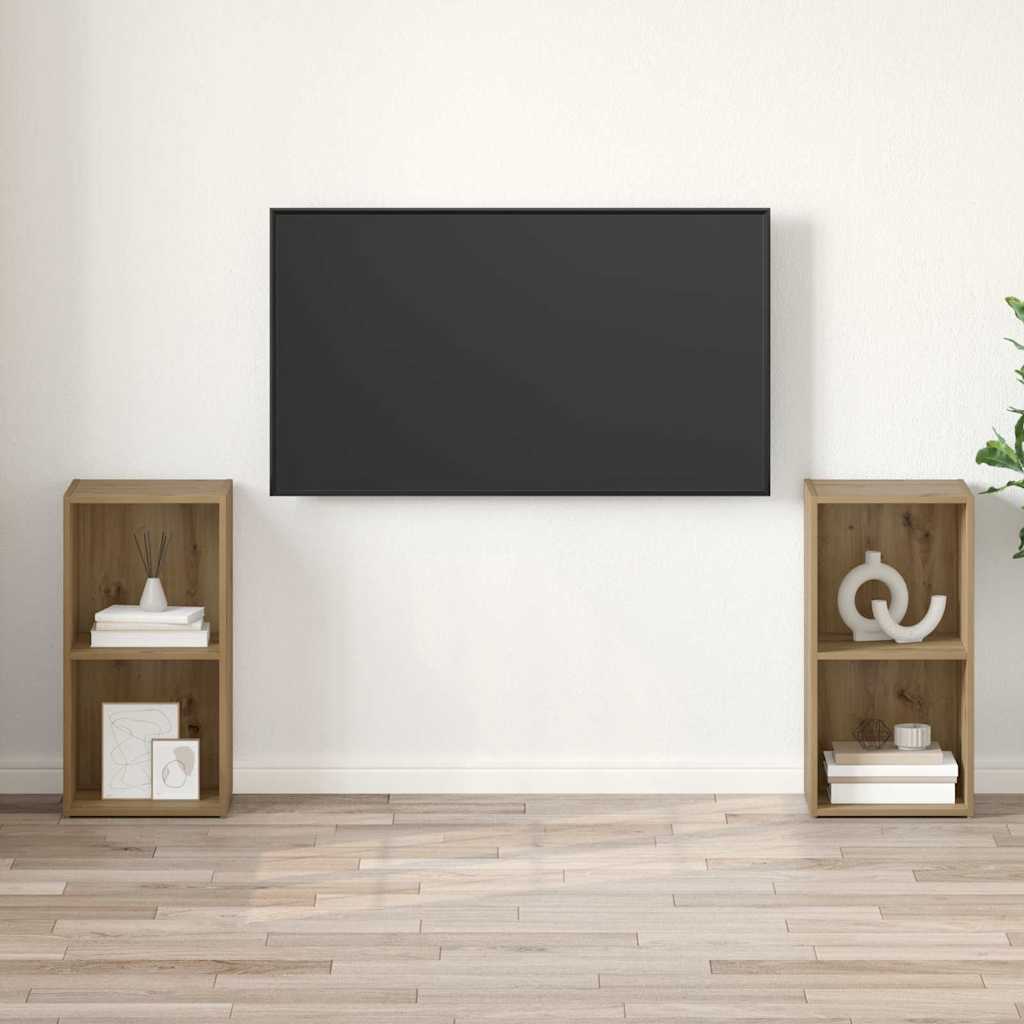 vidaXL Zestaw szafek RTV 2 pcs Dąb rzemieślniczy 37 x 35 x 72 cm