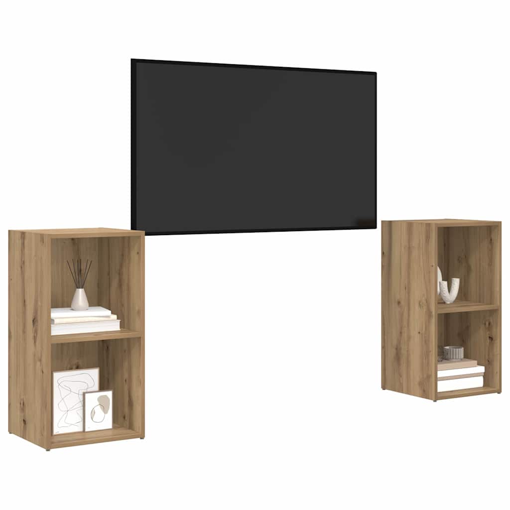 vidaXL Zestaw szafek RTV 2 pcs Dąb rzemieślniczy 37 x 35 x 72 cm