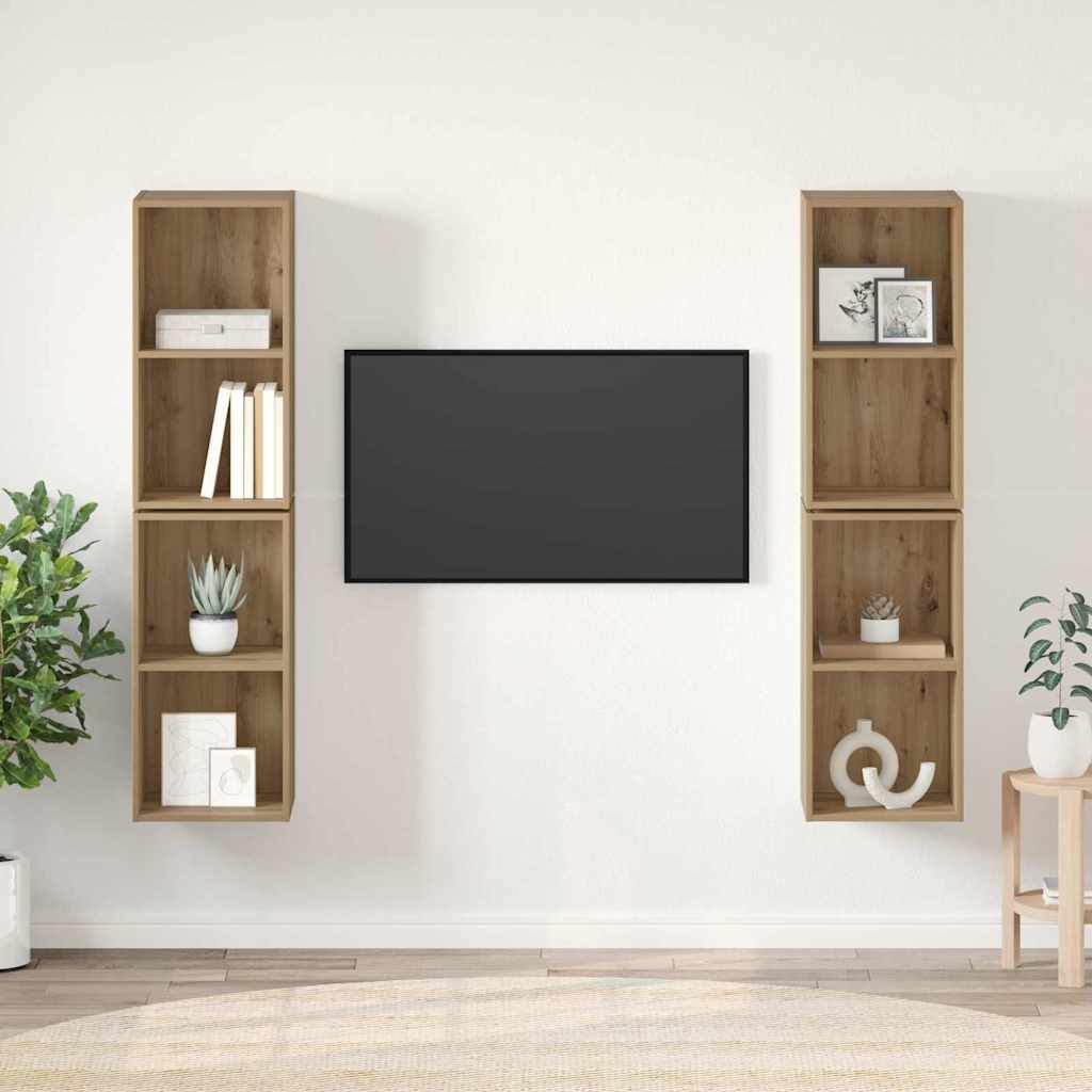 vidaXL Zestaw szafek RTV 4 pcs Dąb rzemieślniczy 37 x 37 x 72 cm