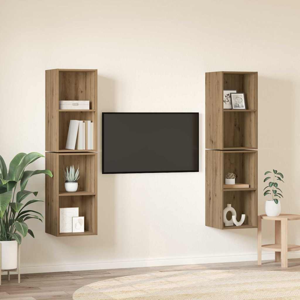 vidaXL Zestaw szafek RTV 4 pcs Dąb rzemieślniczy 37 x 37 x 72 cm