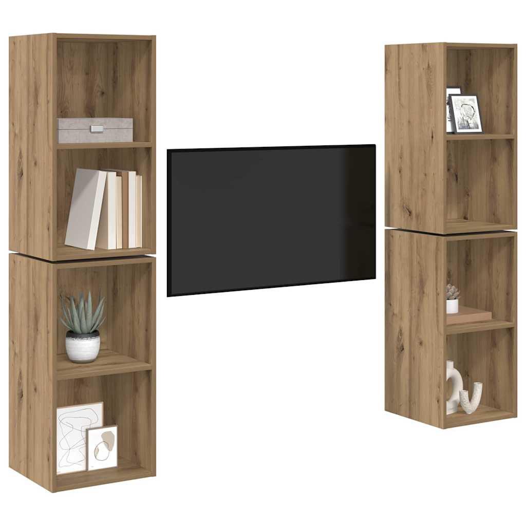 vidaXL Zestaw szafek RTV 4 pcs Dąb rzemieślniczy 37 x 37 x 72 cm