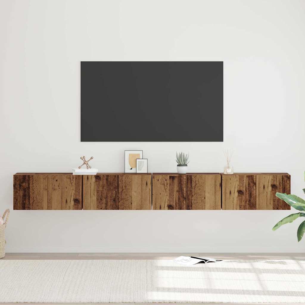 vidaXL Zestaw szafek RTV 4 pcs Stare drewno 60 x 30 x 30 cm
