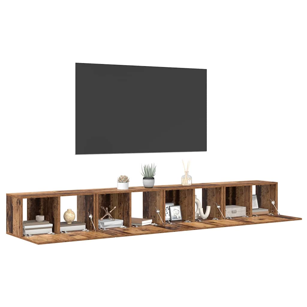 vidaXL Zestaw szafek RTV 4 pcs Stare drewno 60 x 30 x 30 cm