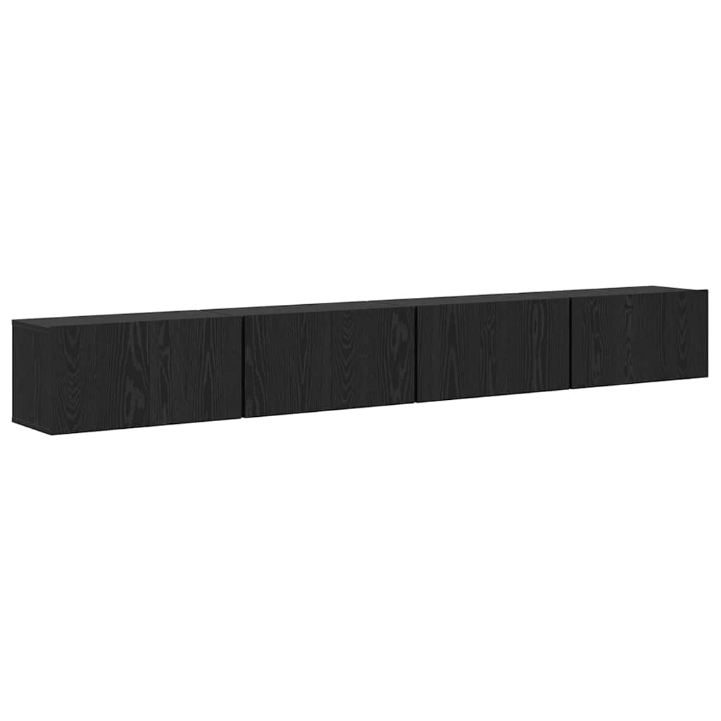vidaXL Zestaw szafek RTV 4 pcs Czarny Dąb 60 x 30 x 30 cm