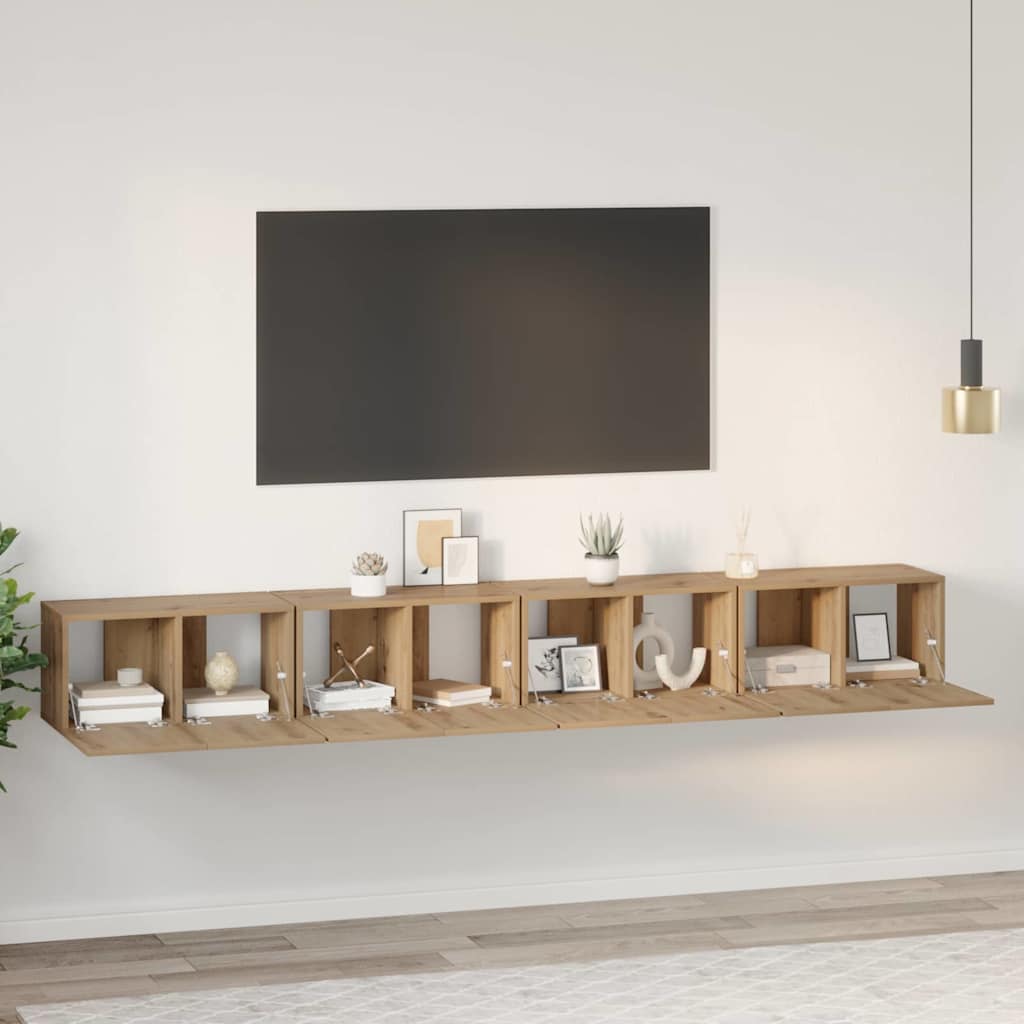 vidaXL Zestaw szafek RTV 4 pcs Dąb rzemieślniczy 60 x 30 x 30 cm