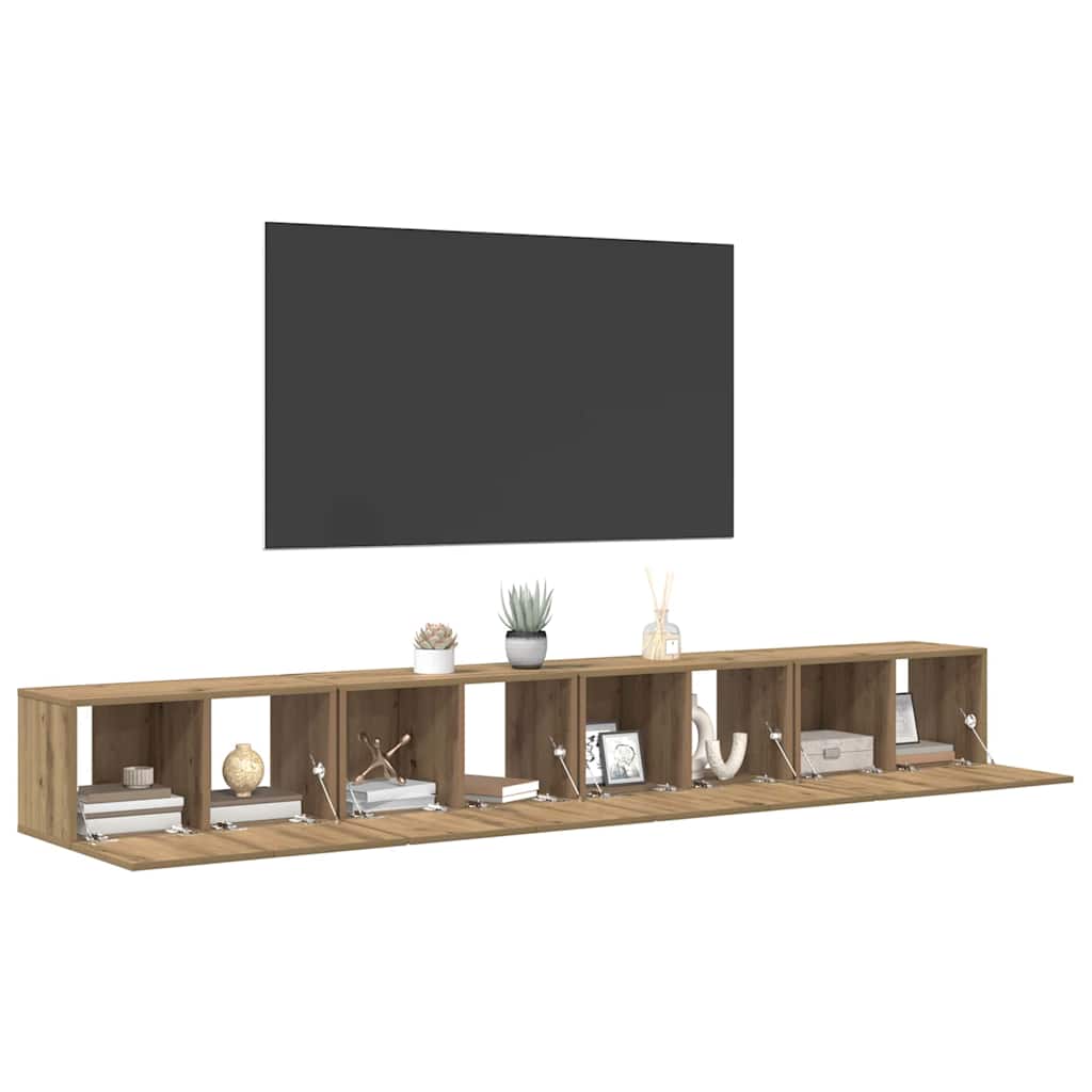 vidaXL Zestaw szafek RTV 4 pcs Dąb rzemieślniczy 60 x 30 x 30 cm