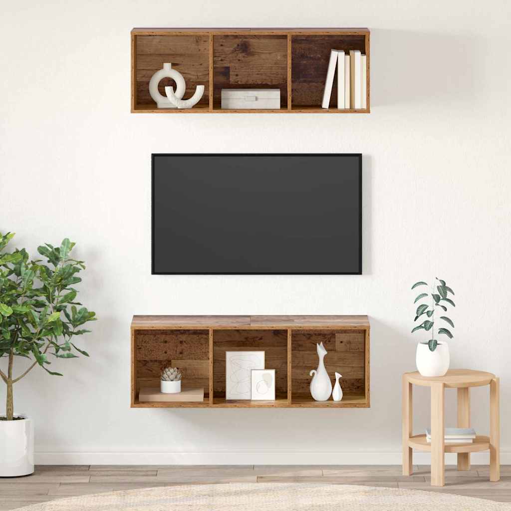vidaXL Zestaw szafek RTV 2 pcs Stare drewno 37 x 37 x 107 cm