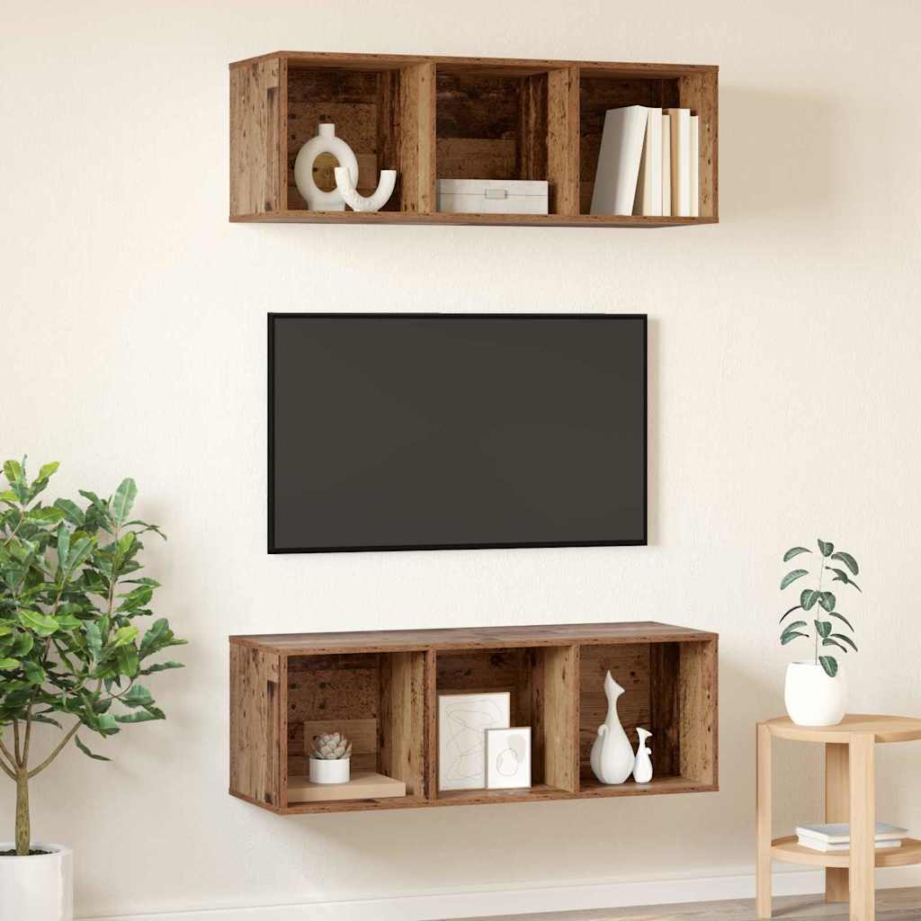 vidaXL Zestaw szafek RTV 2 pcs Stare drewno 37 x 37 x 107 cm