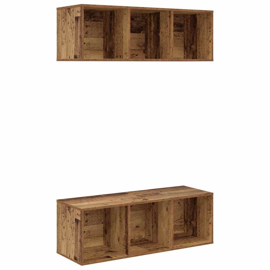 vidaXL Zestaw szafek RTV 2 pcs Stare drewno 37 x 37 x 107 cm