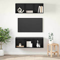 vidaXL Zestaw szafek RTV 2 pcs Czarny Dąb 37 x 37 x 107 cm