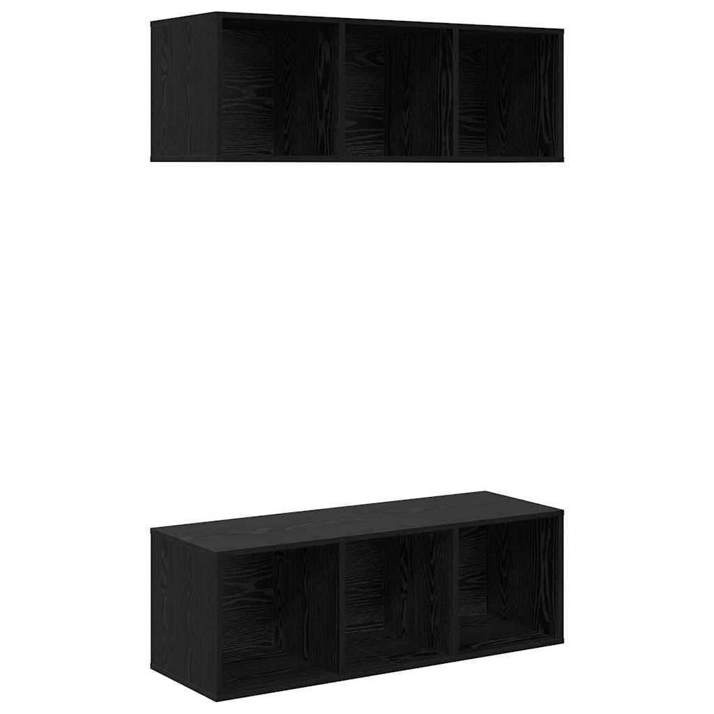 vidaXL Zestaw szafek RTV 2 pcs Czarny Dąb 37 x 37 x 107 cm