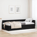 vidaXL Rama łóżka narożnego Z zagłówkiem Czarny 80 cm x 200 cm tkanina
