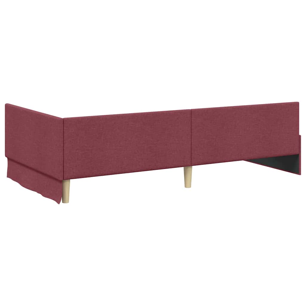 vidaXL Rama łóżka narożnego Czerwone wino 80 cm x 200 cm tkanina
