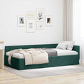 vidaXL Rama łóżka narożnego Ciemna zieleń 80 cm x 200 cm tkanina