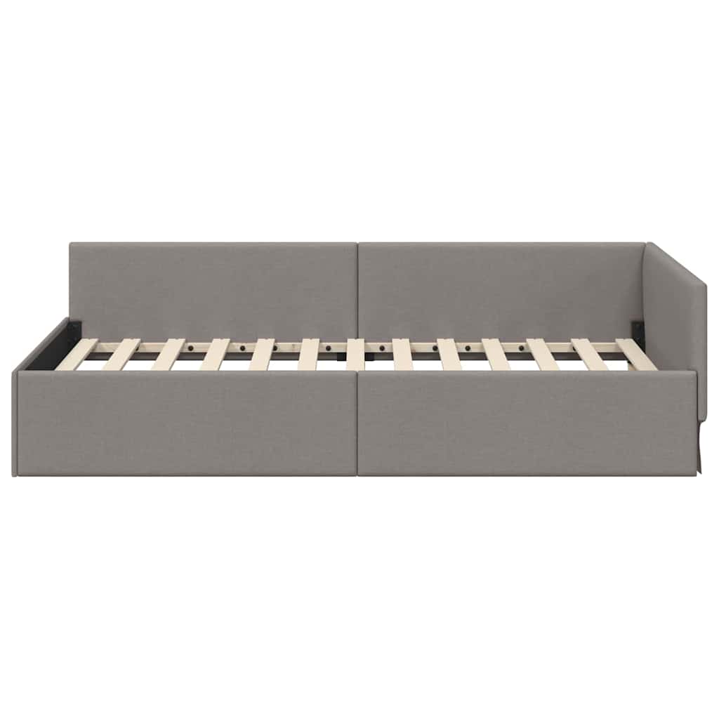 vidaXL Rama łóżka narożnego Ciemnoszary 80 cm x 200 cm tkanina