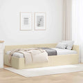 vidaXL Rama łóżka narożnego Kremowy 80 cm x 200 cm tkanina