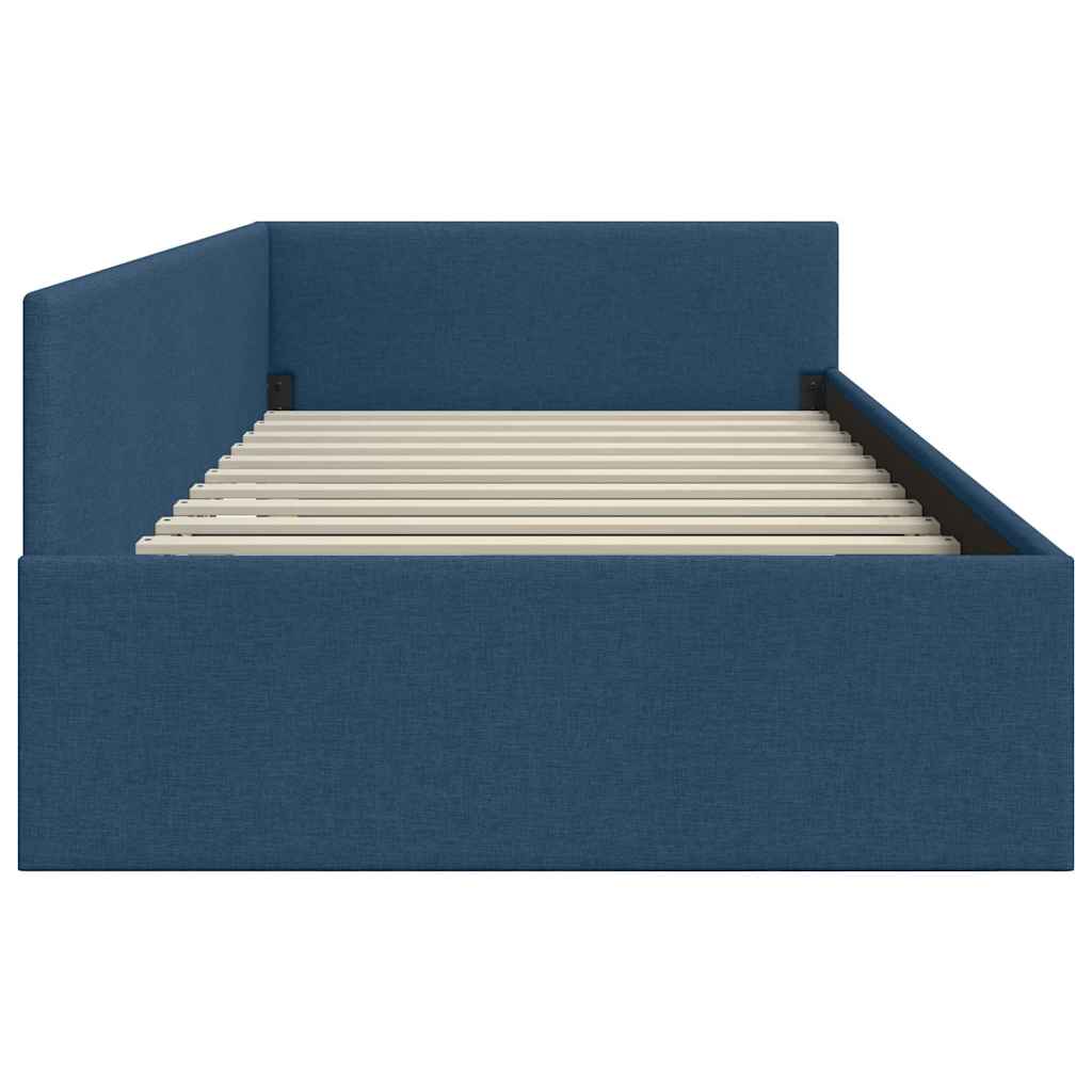 vidaXL Rama łóżka narożnego Niebieski 80 cm x 200 cm tkanina