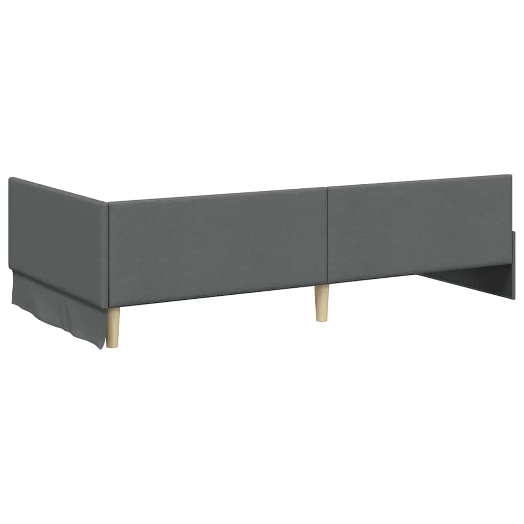 vidaXL Rama łóżka narożnego Ciemnoszary 90 cm x 200 cm tkanina