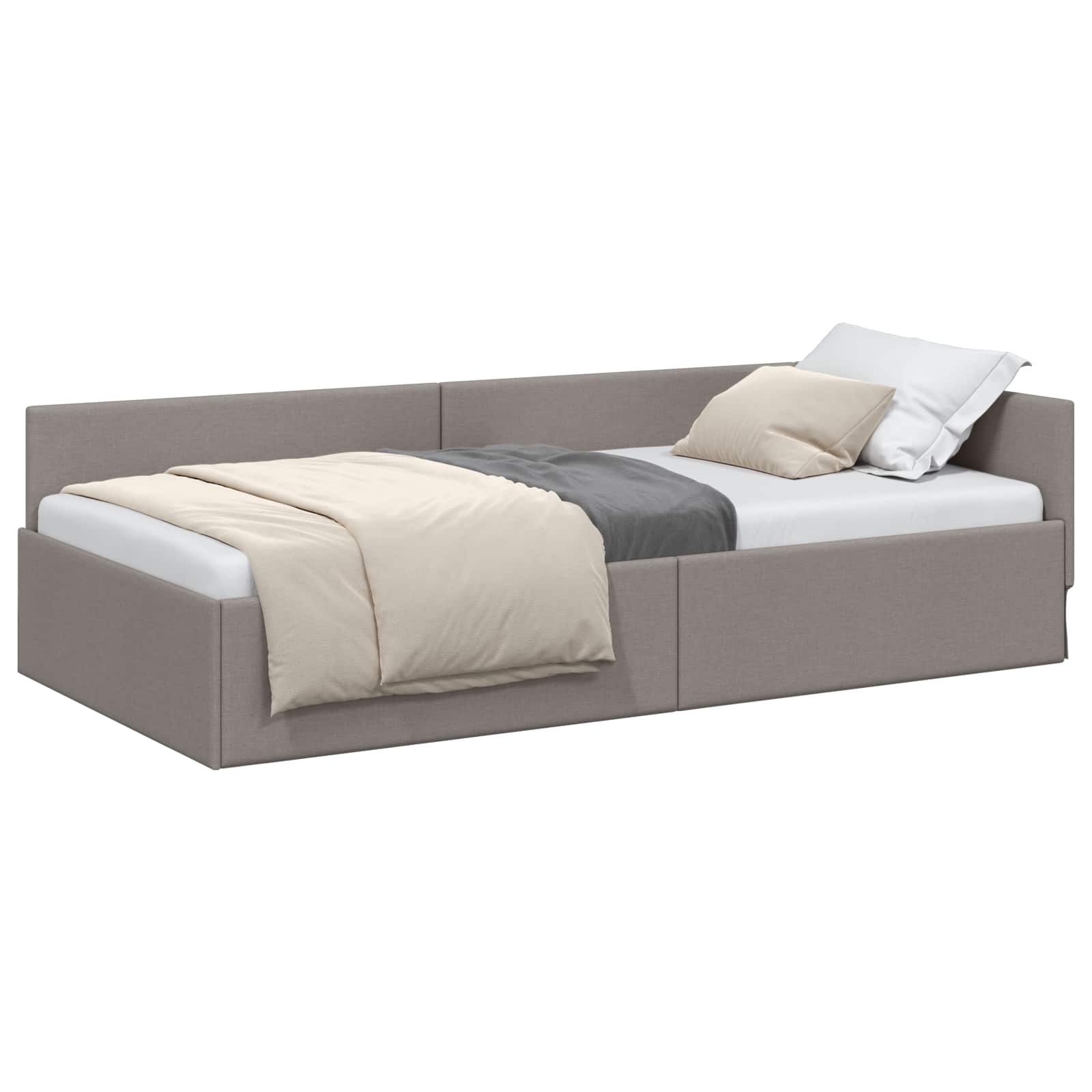 vidaXL Rama łóżka narożnego Ciemnoszary 90 cm x 200 cm tkanina