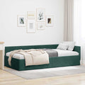 vidaXL Rama łóżka narożnego Ciemna zieleń 80 cm x 200 cm Aksamit