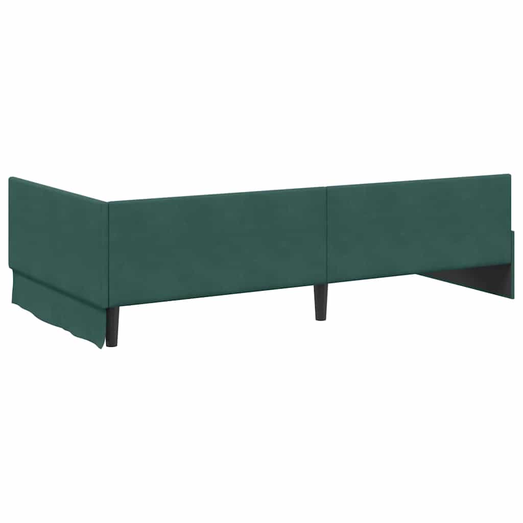 vidaXL Rama łóżka narożnego Ciemna zieleń 80 cm x 200 cm Aksamit