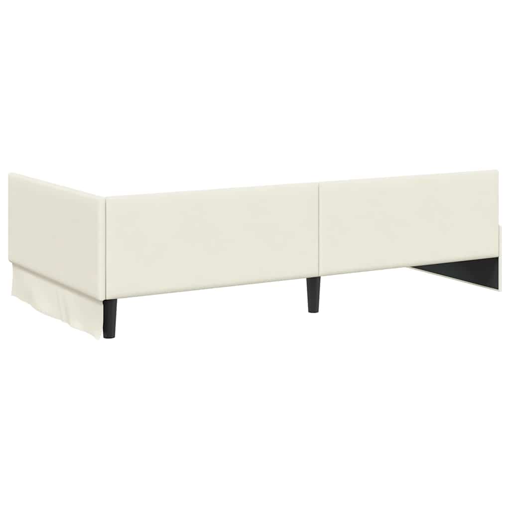 vidaXL Rama łóżka narożnego Kremowy 80 cm x 200 cm Aksamit