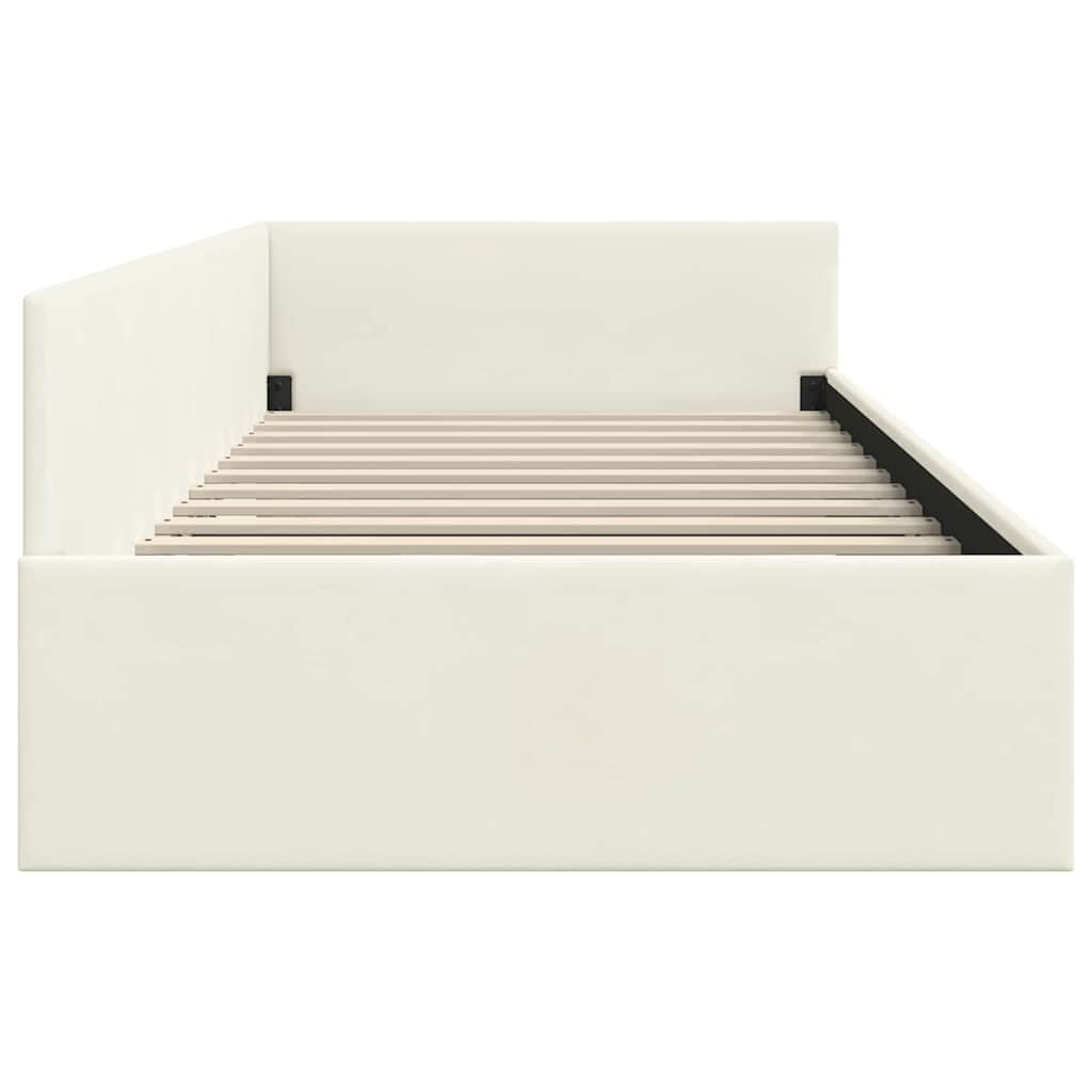 vidaXL Rama łóżka narożnego Kremowy 90 cm x 190 cm Aksamit