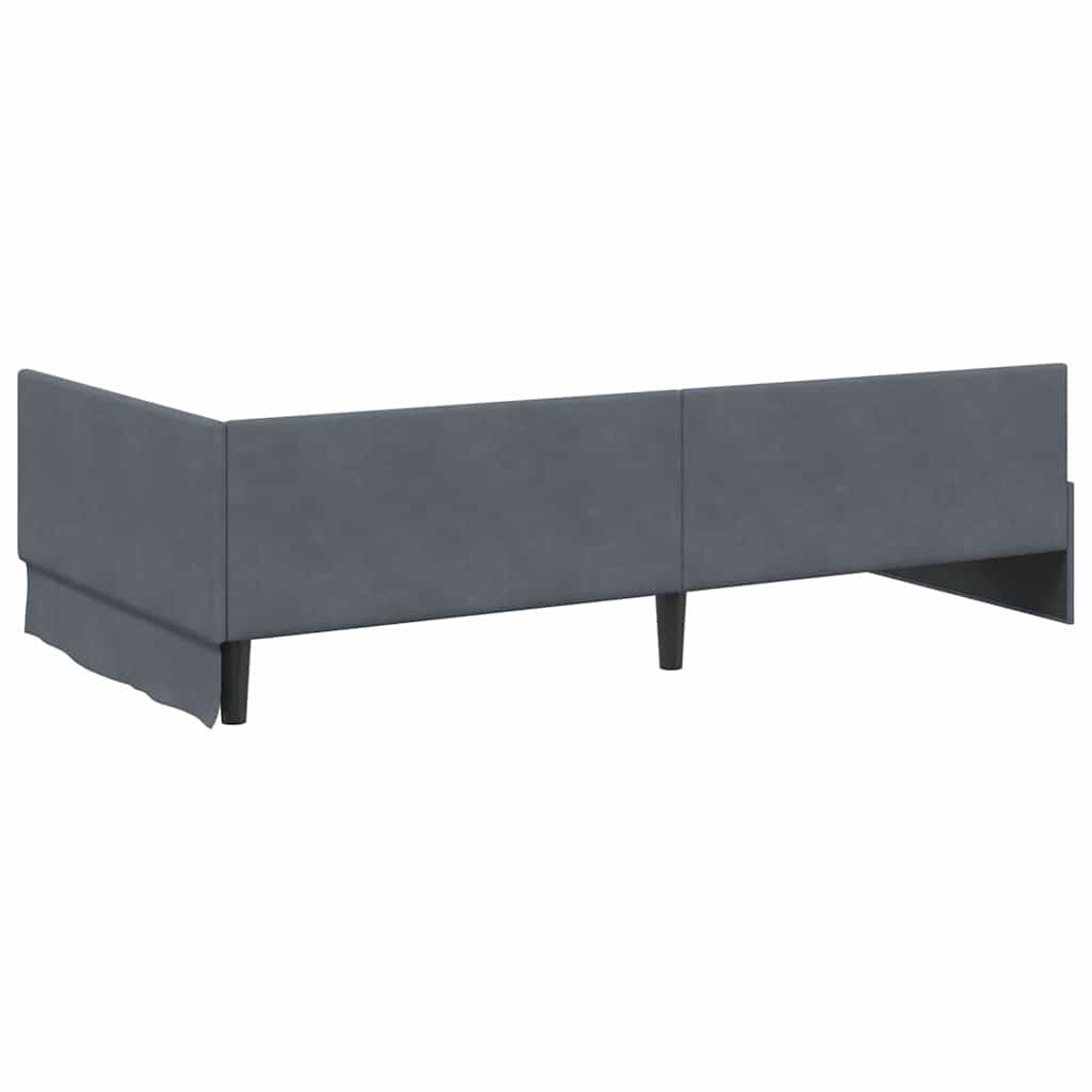 vidaXL Rama łóżka narożnego Ciemnoszary 90 cm x 200 cm Aksamit