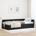 vidaXL Rama łóżka narożnego Z zagłówkiem Czarny 90 cm x 200 cm Aksamit