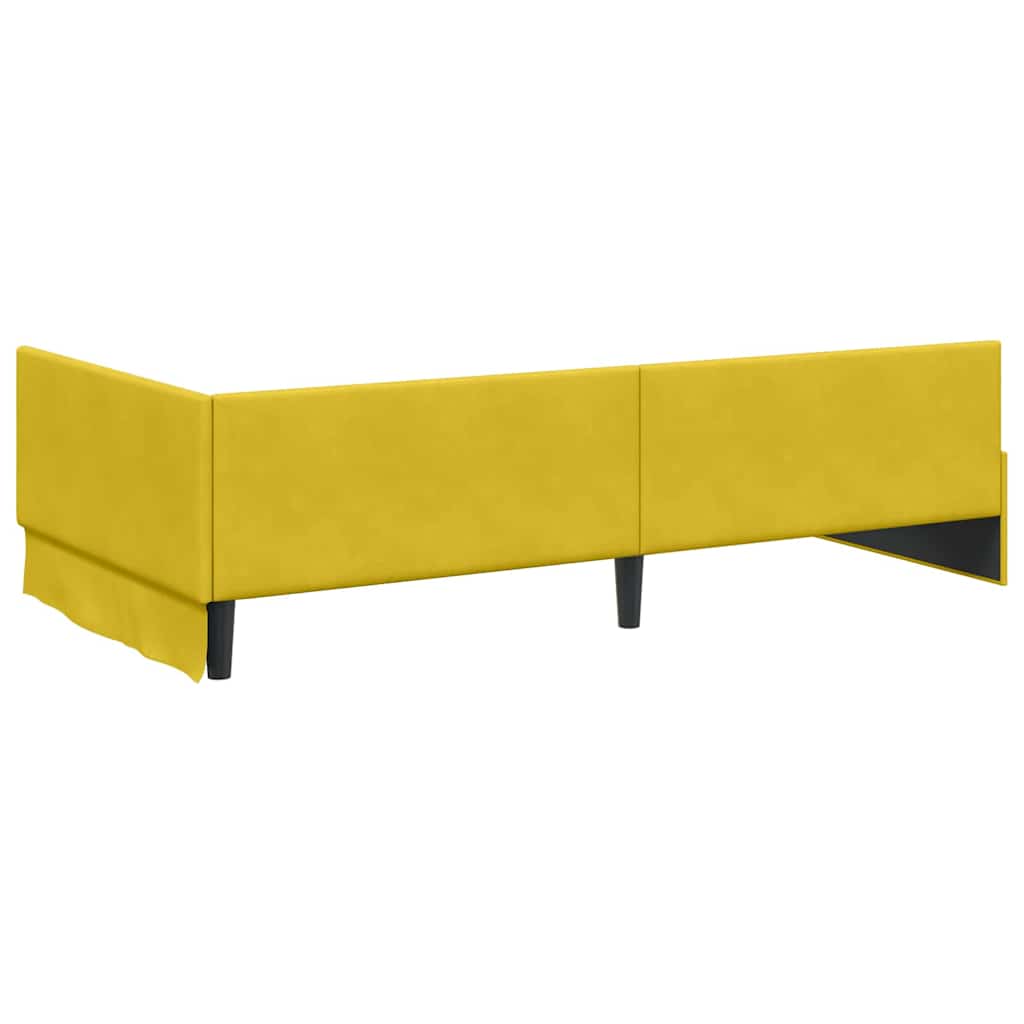 vidaXL Rama łóżka narożnego Żółty 90 x 200 cm Aksamit