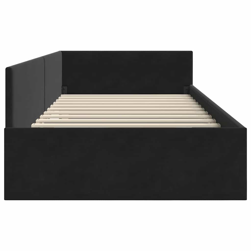 vidaXL Rama łóżka narożnego Czarny 100 cm x 200 cm Aksamit