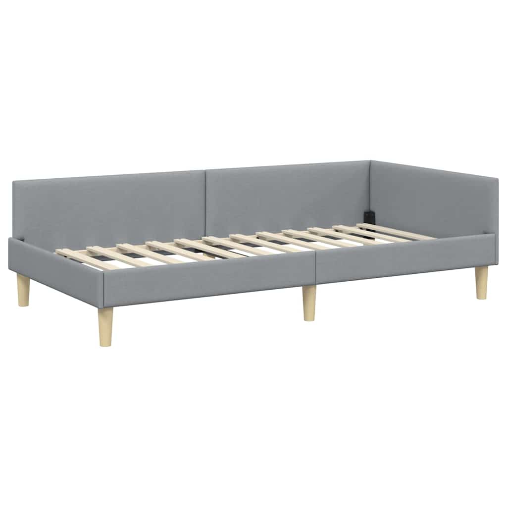 vidaXL Rama łóżka narożnego Jasnoszary 80 x 200 cm tkanina