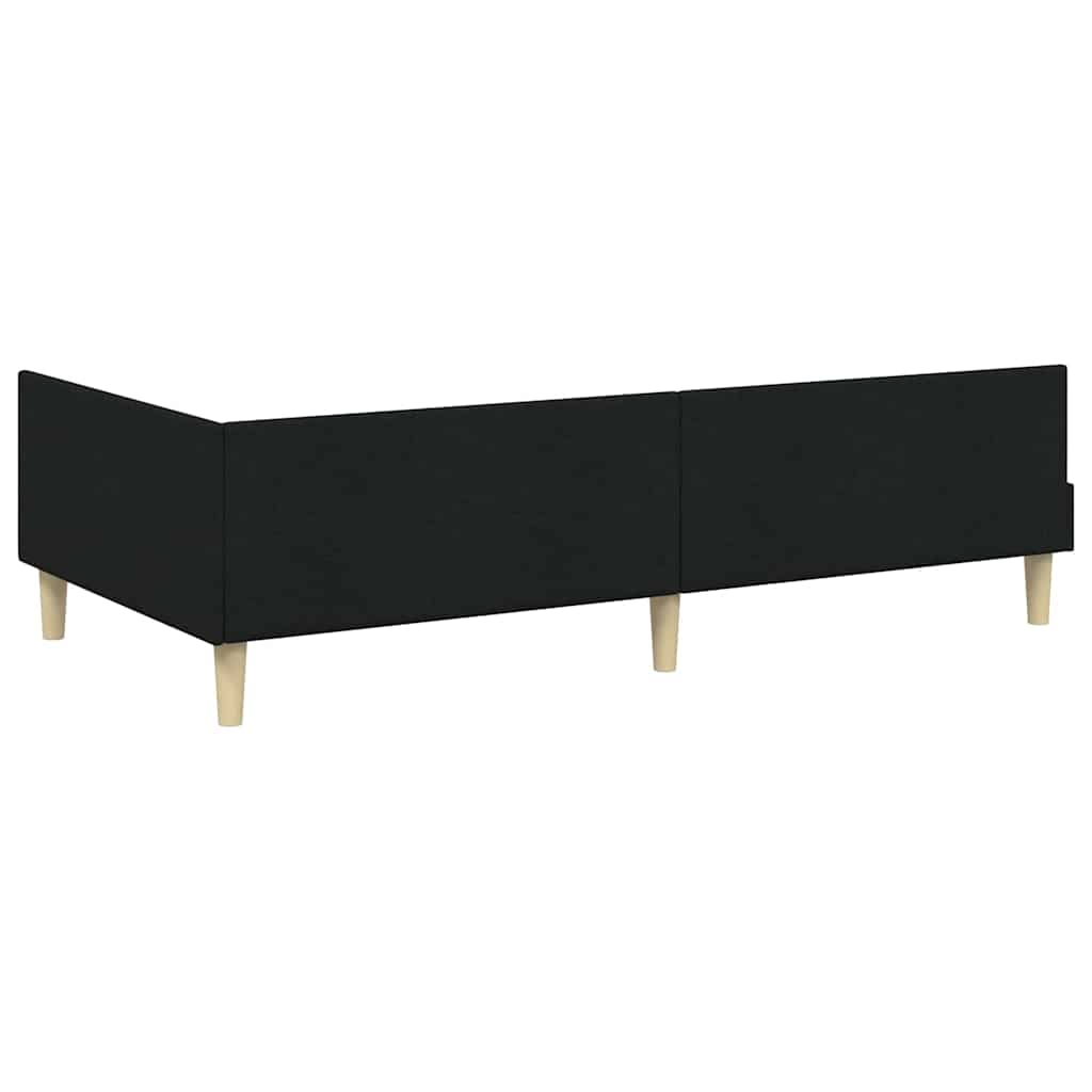 vidaXL Rama łóżka narożnego Czarny 80 x 200 cm tkanina