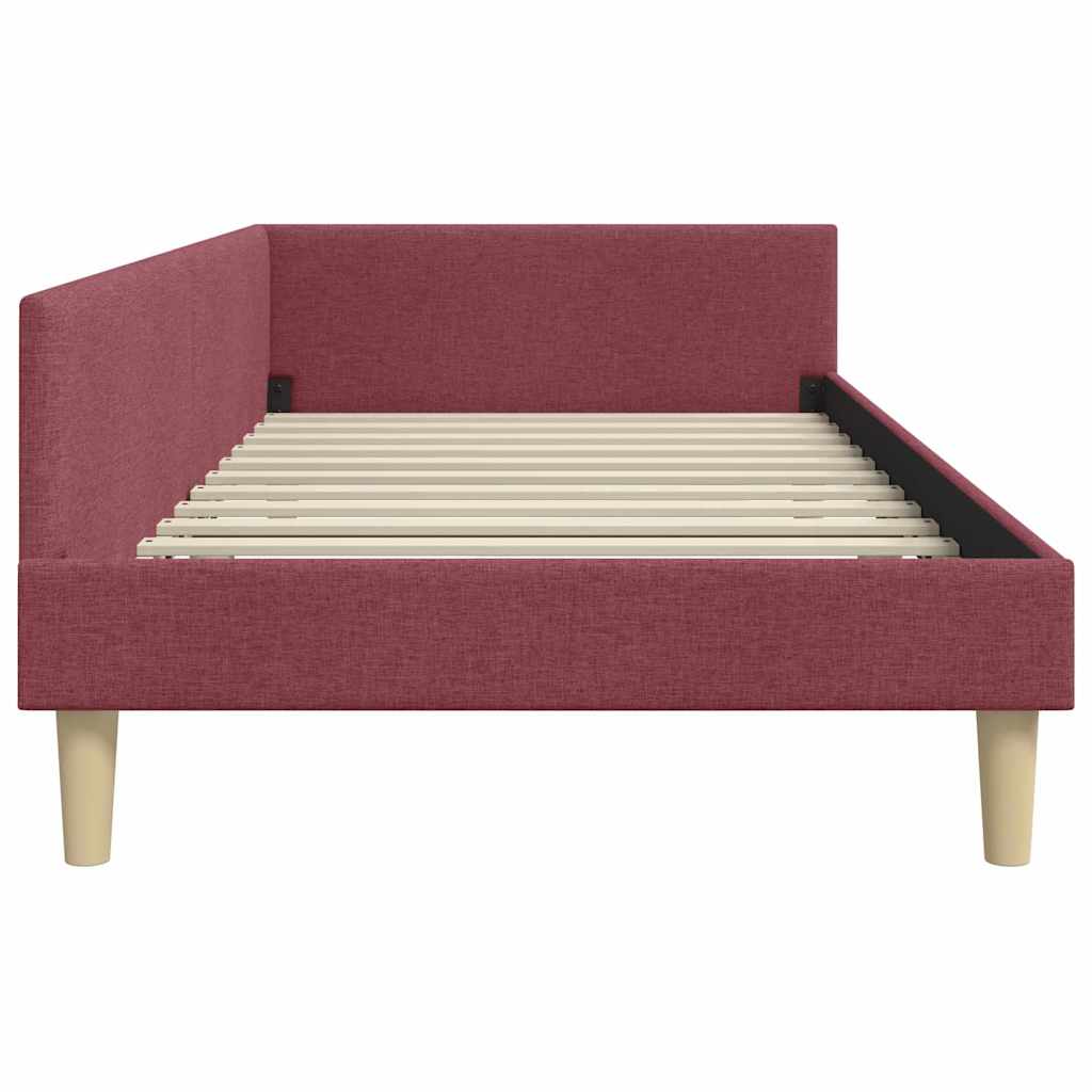 vidaXL Rama łóżka narożnego Czerwone wino 80 x 200 cm tkanina