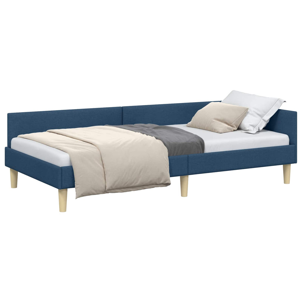 vidaXL Rama łóżka narożnego Niebieski 80 x 200 cm tkanina