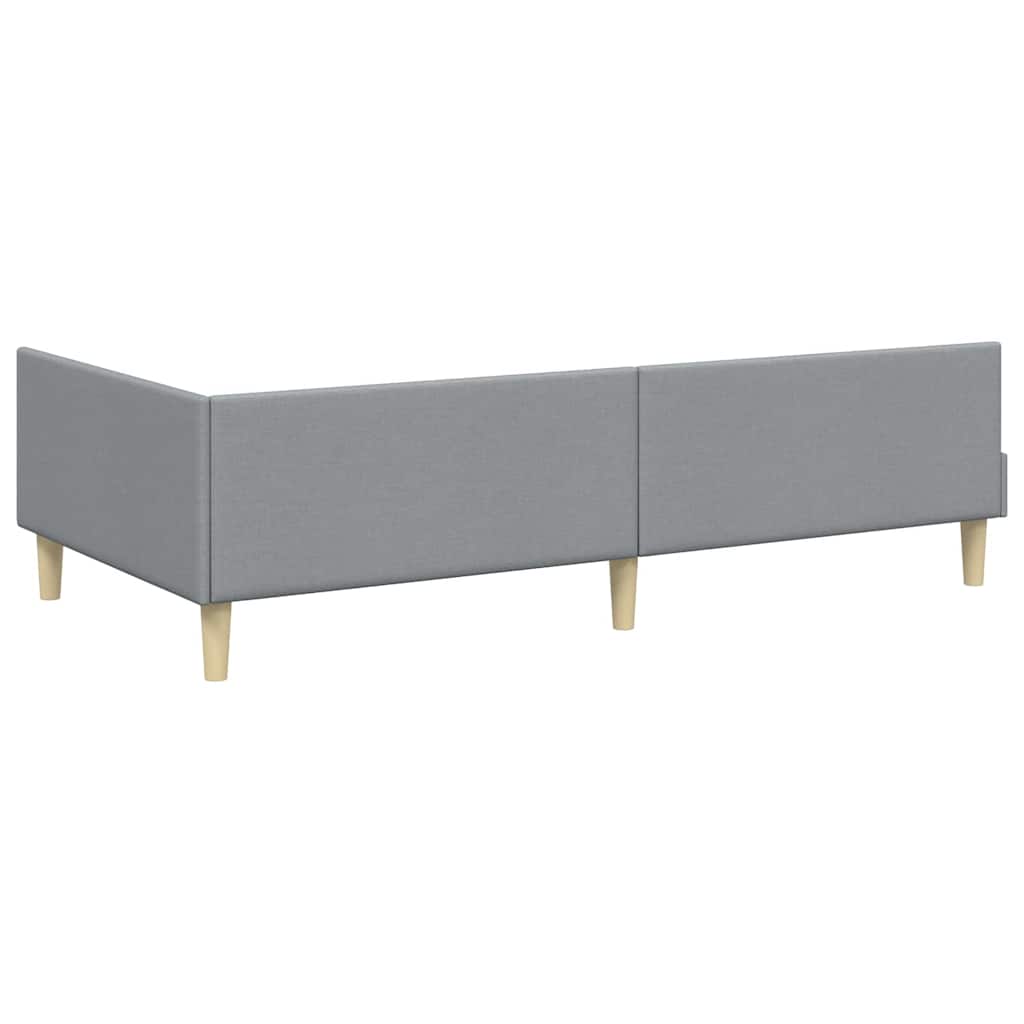 vidaXL Rama łóżka narożnego Jasnoszary 90 x 190 cm tkanina