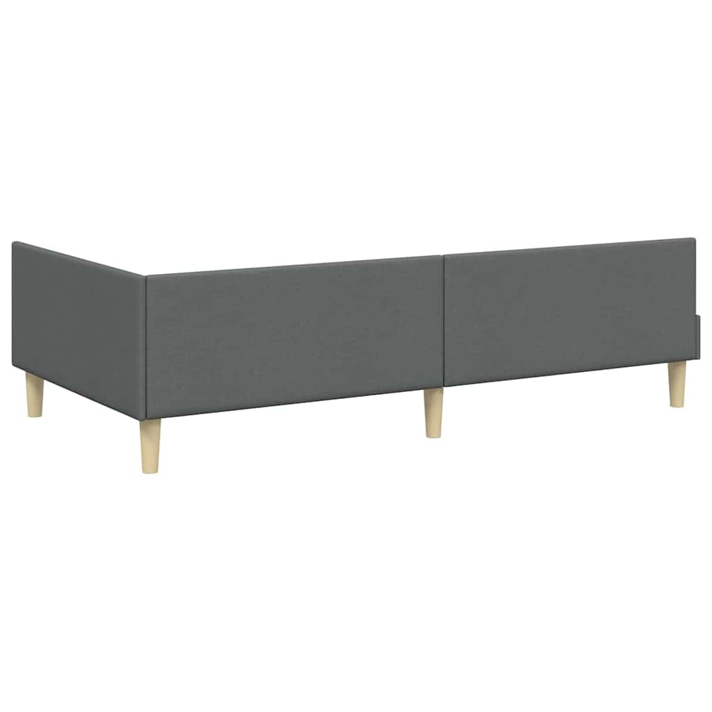 vidaXL Rama łóżka narożnego Ciemnoszary 90 x 190 cm tkanina