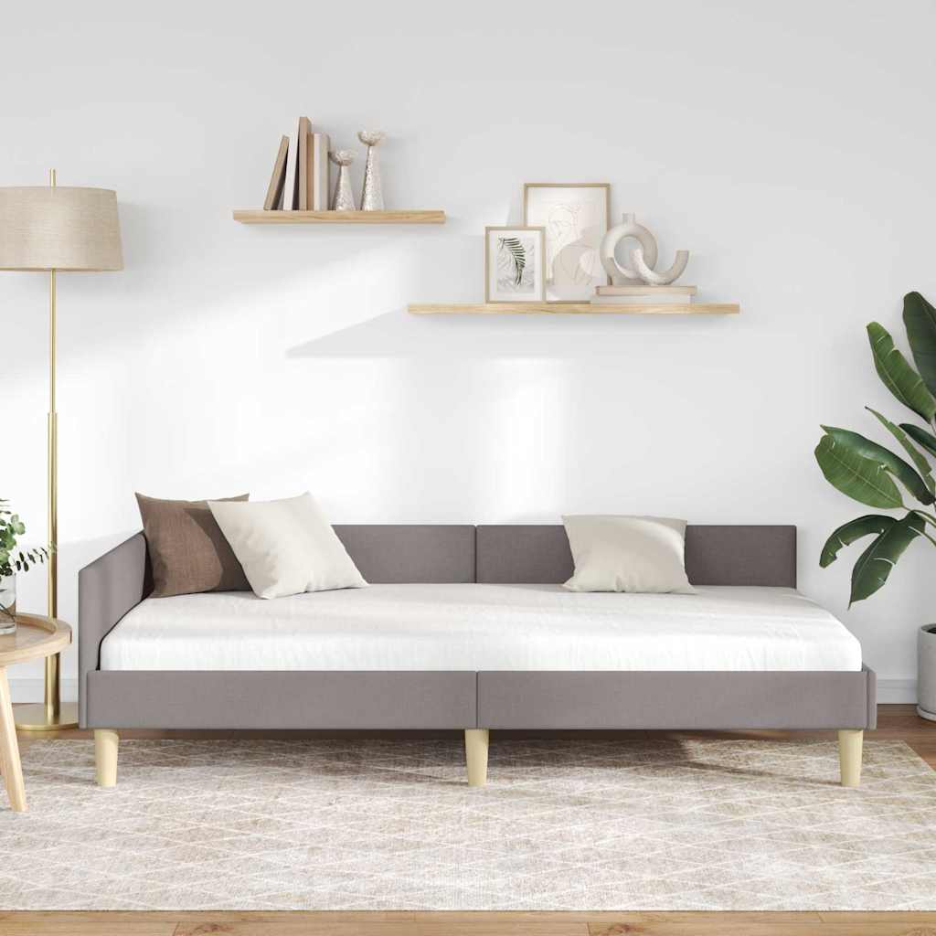 vidaXL Rama łóżka narożnego Ciemnoszary 90 x 190 cm tkanina