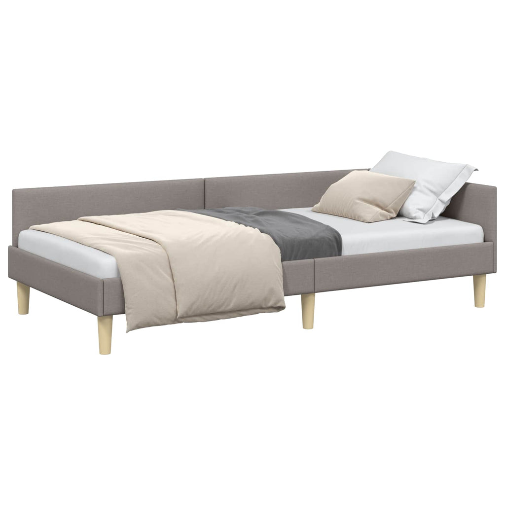 vidaXL Rama łóżka narożnego Ciemnoszary 90 x 190 cm tkanina