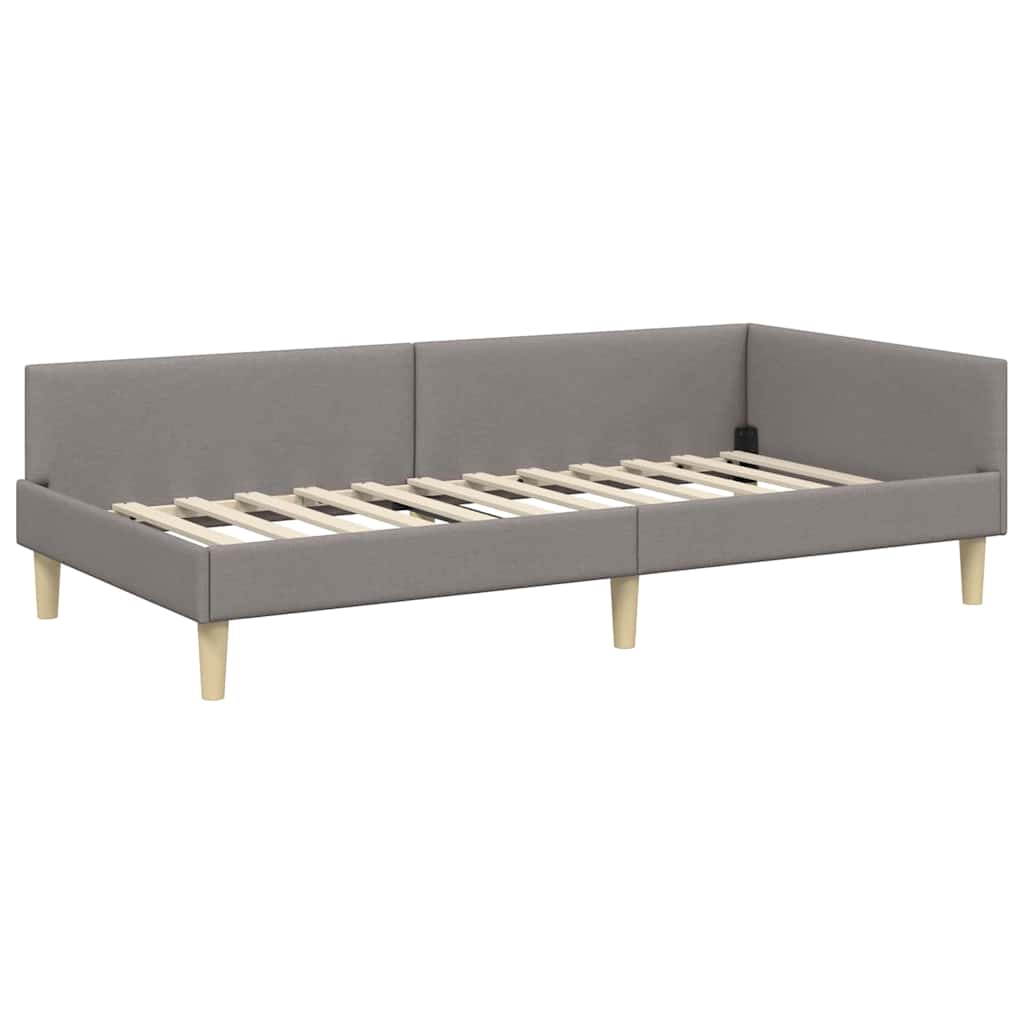 vidaXL Rama łóżka narożnego Ciemnoszary 90 x 190 cm tkanina