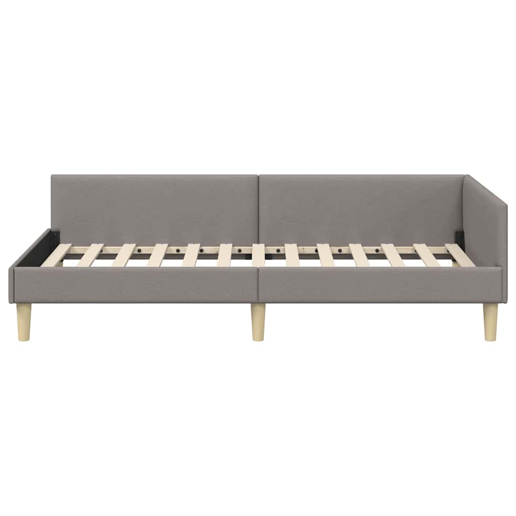 vidaXL Rama łóżka narożnego Ciemnoszary 90 x 190 cm tkanina
