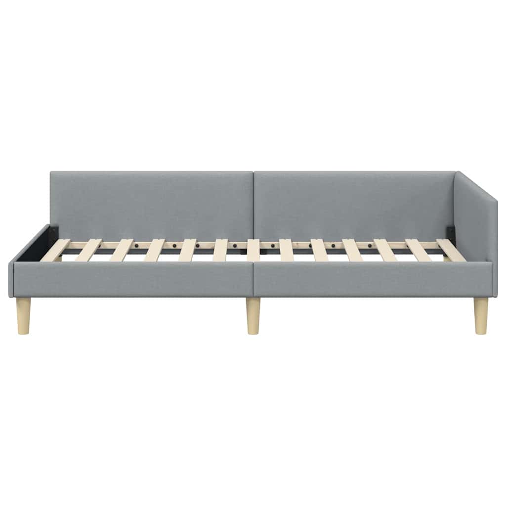 vidaXL Rama łóżka narożnego Jasnoszary 90 x 200 cm tkanina