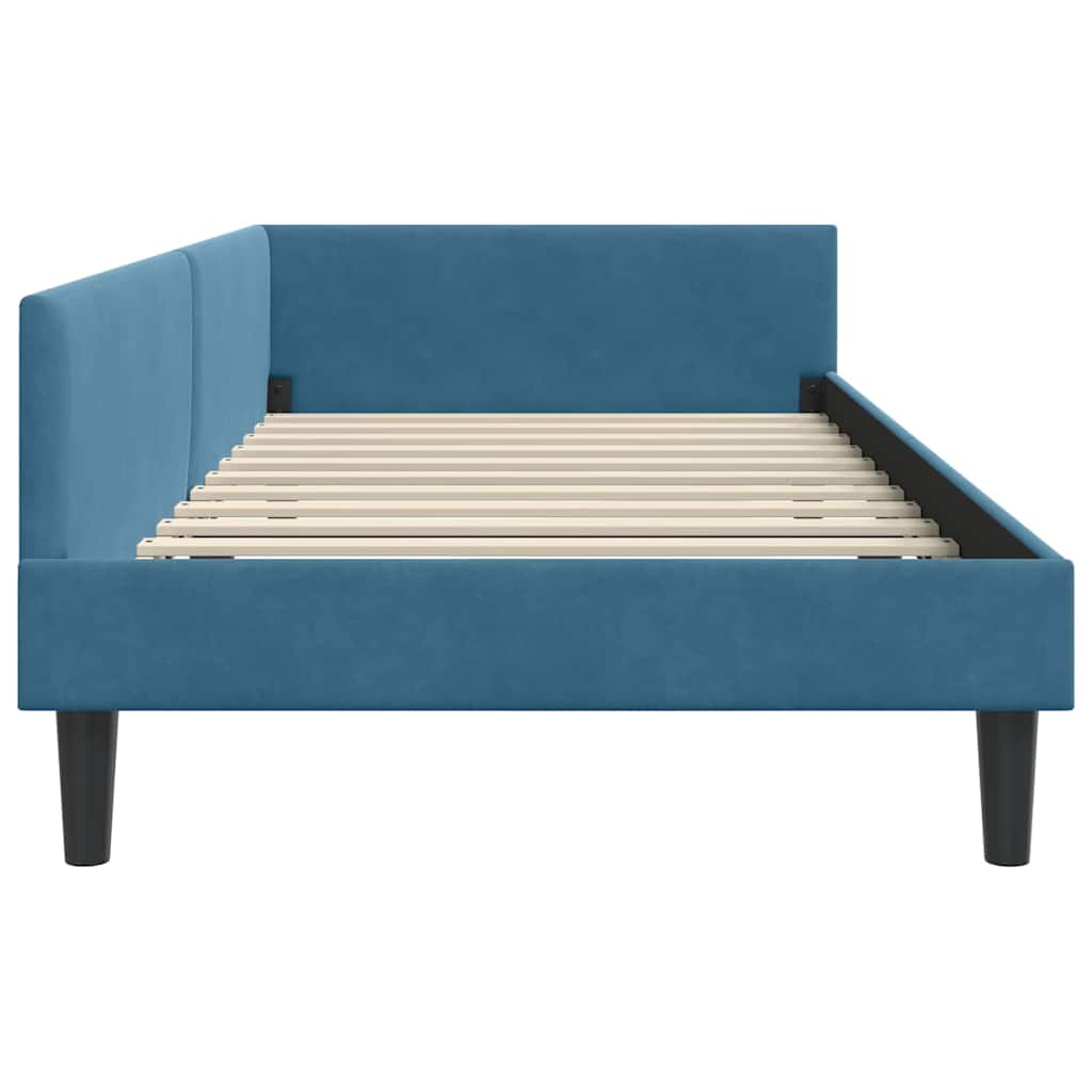 vidaXL Rama łóżka narożnego Niebieski 80 cm x 200 cm Aksamit